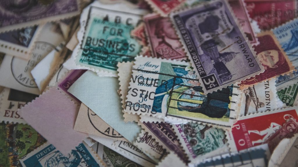 pile of postage stamps