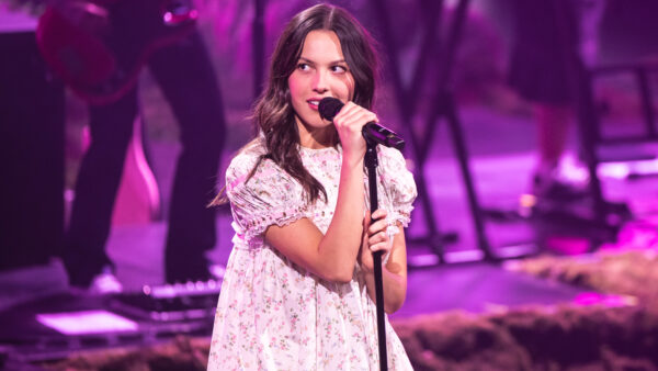 Olivia Rodrigo Wears Babydoll Blouse for Spotify Billions Club Live Performance in Barcelona
