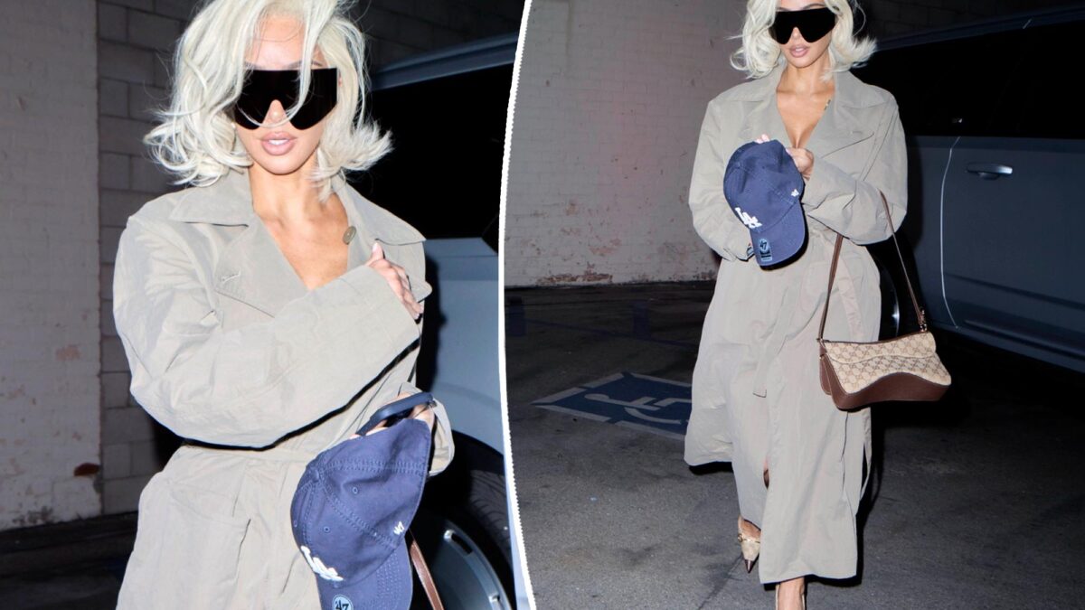 Kim Kardashian debuts new bleached blond hair while stepping out in Los Angeles